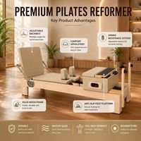 Máquina de Pilates Ajustable con Marco de Madera de Arce, Equipo de Yoga para Estudio, Entrenamiento de Core, Fisioterapia, Portátil y Duradero