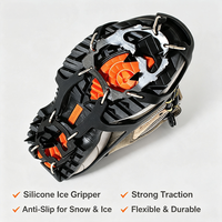Crampons à glace en silicone caoutchouté personnalisables, antidérapants, pour la marche sur neige et glace en hiver, la randonnée et l'alpinisme