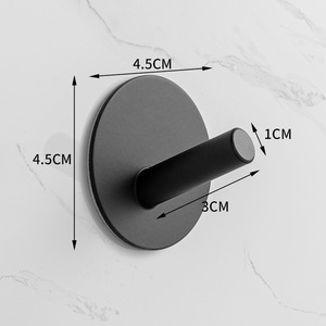 Stainless Steel Square Round Towel <strong>Hook</strong> Adhesive Wall <strong>Hooks</strong> for Coat Robe Towels <strong>Stick</strong> on Bathroom Kitchen - Product Image 3