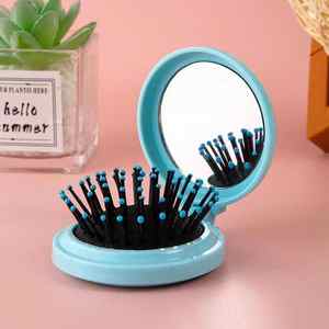 Mini spazzola pieghevole tascabile Pop-Up durevole per la pulizia con manico per PC per uso domestico da salone, pettine per capelli aggrovigliati - Product Image 4