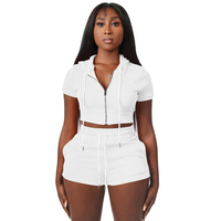Ensemble deux pièces sweat à capuche et short pour femme, vêtements d'été, survêtement pour femme, tenue de sport pour femme, Ropa Deportiva Para Mujer
