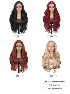 Nuovo Arrivo <span class=keywords><strong>Parrucca</strong></span> Lunga Sintetica Super Elastica Popolare per Donne Nere 24 Pollici Colore 13*6 <span class=keywords><strong>Parrucca</strong></span> Lace Front Ondulata Loose Body Wave - Product Image 5