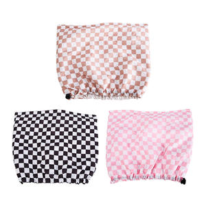 Gorros <span class=keywords><strong>de</strong></span> Ducha Rosa y Blanco con Revestimiento <span class=keywords><strong>de</strong></span> Satén Flexible, Gorro <span class=keywords><strong>de</strong></span> Ducha Ancho y Grande para Mujeres y Hombres, Ajustable, Accesorio para el Cabello - Product Image 5