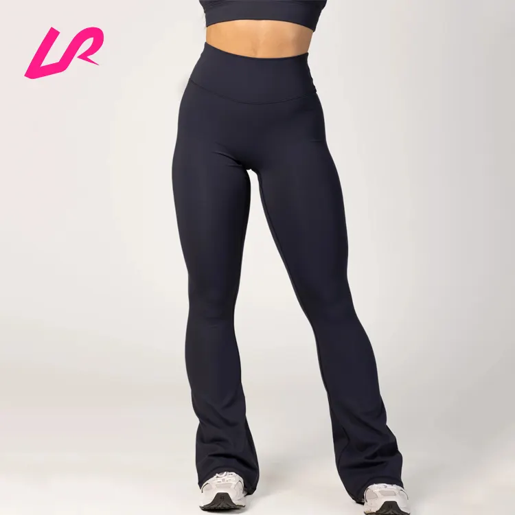 Leggings femininas de cintura alta de secagem rápida e respirável personalizadas para emagrecer calças de ioga flare para mulheres
