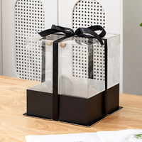Vente directe d'usine carré noir blanc petit bord de papier 800 boîte à gâteaux