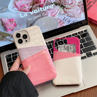 Étui de téléphone portefeuille double compartiment patchwork tendance, pochette de téléphone anti-chute motif crocodile, pour iPhone 17 Pro Max, iPhone 16