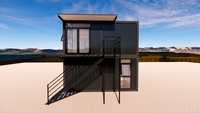 Villa moderne préfabriquée détachable de 20 pi x 4 pi, bureaux conteneurs, maisons mobiles en kit, panneaux sandwich en acier