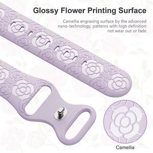 Banda de grabado de Camelia con estampado de flores brillantes para arcoíris <span class=keywords><strong>Apple</strong></span> <span class=keywords><strong>Watch</strong></span> Bands <span class=keywords><strong>Series</strong></span> Se <span class=keywords><strong>7</strong></span> 6 5 4 41mm 49mm - Product Image 5