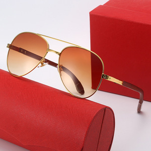 Nouvelles Lunettes de Soleil en Bois Style Slingshot, Tendance Européenne et Américaine, Monture Double Pont, pour la Conduite, Protection UV400 - Product Image 2