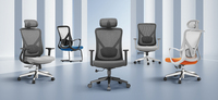 Chaises de bureau ergonomiques à dossier haut de conception industrielle, chaise de direction, équipement de bureau, ensemble table et chaise de bureau