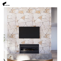 Tostone Revêtement Mural Extérieur Fendu Calcaire Blanc Le Plus Vendu Pierre Libre pour Panneaux de Décoration Maison Villa