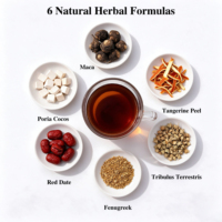 Disponible en OEM, Tisane de Maca avec Maca et Fenugrec, Mélange d'herbes naturelles, Sachet de thé pyramidal, 30 pièces