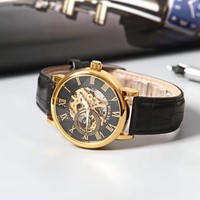 SEWOR 089-3 montres-bracelets mécaniques hommes luxe bracelet en cuir rouge montres hommes automatique poignet sewor squelette