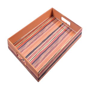 Wholesale Handmade Eco Friendly Rectangle Wooden Serving Tray <b>Rustic</b> Abstract Floral Decorative Breakfast Tea <b>Coffee</b> Custom - Product Image 2