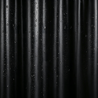 Rideau de douche robuste en PEVA sans PVC, noir uni, imperméable, inodore, style américain, écologique, avec 12 crochets
