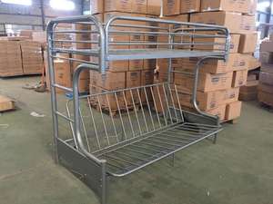 C Style Twin Over <strong>Futon</strong> Convertible Couch <strong>Bed</strong> <strong>Bunk</strong> <strong>Bed</strong> with Metal Frame and Ladder Black - Product Image 5