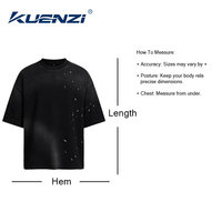 T-shirts pour femmes Kuenzi 100% coton 280GSM, poids lourd, doux, durables, blancs, délavés, effet éclaboussures d'encre, style hip-hop, streetwear