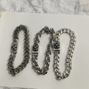 Pulseras con Dijes de Corazón Chro <span class=keywords><strong>para</strong></span> Hombre y Mujer, Joyería Plateada, Cadena y Eslabones Vintage, Estilo Punk, Deportivo, Retro, Moderno, Regalo de Moda, Venta al por Mayor - Product Image 4