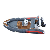 Bateau pneumatique professionnel RIB 550D gris Hypalon, coque en fibre de verre, bateau de sauvetage marin