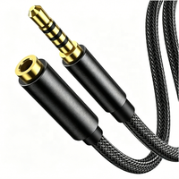 TRRS 3,5mm Vergoldetes Aux-Audiokabel Verlängerungskabel Stecker auf Buchse Stereo-Klinkenstecker für iPhones iPads Telefone Tablets & Mediaplayer