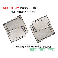 WECONN WL-SIM365-009 8PIN+1 H=3.65mm Connecteur de carte MICRO SIM Push-Push avec interrupteur de détection Certifié ISO9001/IATF 16949
