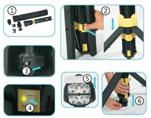 Tripod alan çalışması standı ile şarjlı <span class=keywords><strong>LED</strong></span> ışık çalışma ışığı taşınabilir akülü çalışma kamp ışık - Product Image 4
