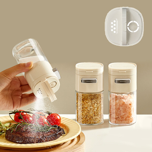 2 in 1 Seasoning Jar 0.5g 180ml 6oz <b>Glass</b> Shaker <b>Bottle</b> 0.5g Quantitative Salt Kitchen Pepper Flavour Spice Jar <b>with</b> Shaker <b>Lid</b> - Product Image 1