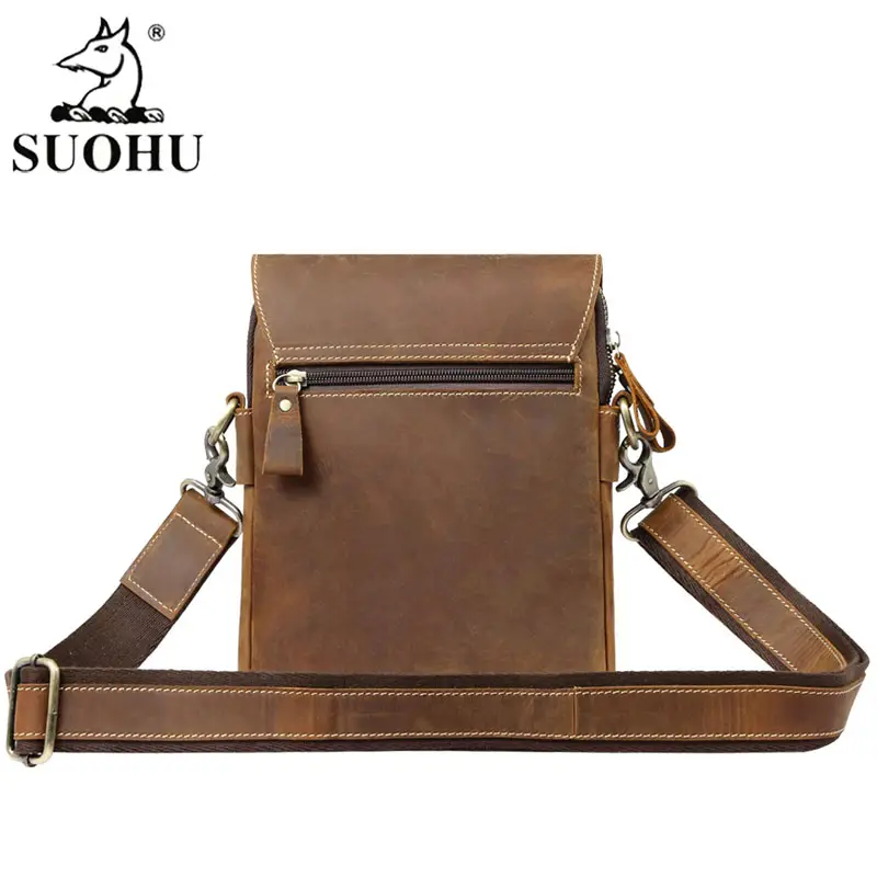 2021 Trending Products Mens Crossbody Shoulder Bag Crazy Horse Leather Messenger Luxury Business Casual Bags For Men