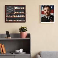 Organisateur de pièces de monnaie verrouillable personnalisé, boîte de collection de pièces de monnaie multi-niveaux, présentoir mural en bois pour pièces de monnaie de collection, cadeau pour les vétérans