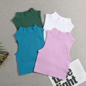 Chaleco Deportivo de Cuello Alto con Hilo, Corto, Sin Mangas, de Secado Rápido, para Mujer, Ropa Interior, Top, Camiseta, a la Moda - Product Image 4