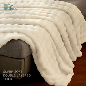 TEXSTEAD-Manta de Felpa Suave y Esponjosa <span class=keywords><strong>para</strong></span> Siesta, Manta de Cama con Estampado Cómodo <span class=keywords><strong>para</strong></span> Invierno, Uso Doméstico, Sofá, Sillón, Sala de Estar, 1 Unidad - Product Image 4