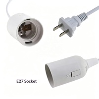 Support de lampe E27, lampe de table à intensité variable, interrupteur à bouton-poussoir, ensemble prise et cordon, norme européenne E27, cordon de prise US standard, transfrontalier