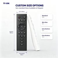 Control Remoto Universal Inteligente para TV LED KEYUAN TY-19K con Código Fijo Anti-Impactos, Plástico ABS y 4 Botones