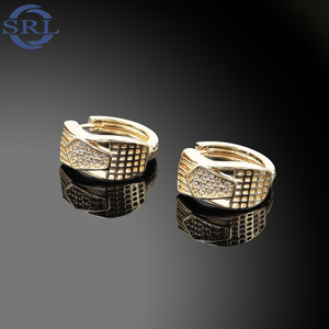 Mạ Vàng Hình Học <span class=keywords><strong>Dangle</strong></span> Hoop Bông Tai Sang Trọng Hợp Thời Trang Pha Lê Trang Sức Với Zircon Đá Cho Phụ Nữ Của Đám Cưới - Product Image 4