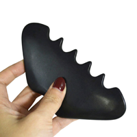Masseur facial Gua Sha en pierre de jade naturelle, outil pour le cuir chevelu, fait main, relaxation, croissance des cheveux, logo personnalisé possible