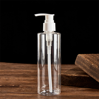 Bouteilles en plastique PET à épaule plate vides 50ml/100ml pour lotion et shampoing avec pompe à lotion