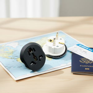 Adaptateur de <span class=keywords><strong>voyage</strong></span> universel avec mise à la terre 16A 250V, convertisseur de prise EU pour US, UK, AU vers <span class=keywords><strong>Europe</strong></span>, prise multi-standard, certifié CE - Product Image 1