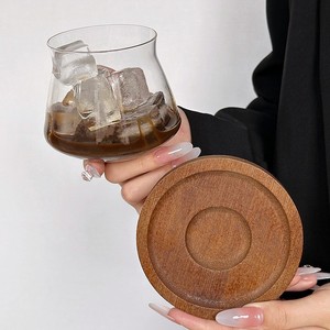 Westgreen retrò caffetteria trasparente tazza di vetro con cuscino in legno <span class=keywords><strong>Latte</strong></span> Tumbling infrew <span class=keywords><strong>freddo</strong></span> ghiaccio tazza di caffè americano - Product Image 2