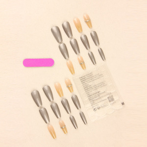 Xiaohongshu เล็บบัลเลต์ขายดีทำด้วยมือสีชมพูชุบทองตกแต่งเล็บลอกออกได้ - Product Image 4