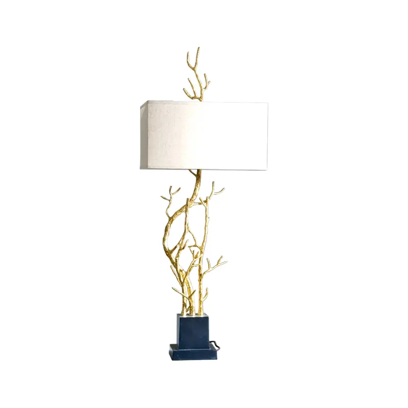Customized Vintage tree branch table Light Copper white desk reading lamp gold finish Hotel Decoration Lights