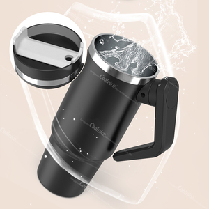 Tasse à café de voyage isolée en acier inoxydable 304 adaptée au <span class=keywords><strong>porte</strong></span>-gobelet de voiture Garder au froid 12 heures Gobelet de 40oz avec poignée rotative - Product Image 1