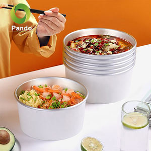 Bol en papier avec logo personnalisé contenants d'emballage alimentaire étanches biodégradables bols à emporter en aluminium pour soupe chaude fabricant - Product Image 1