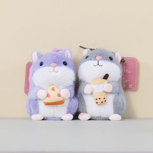Wholesale Cartoon Hamster Plush Pendant Custom Super Soft Guinea Pig Plushie Keyring Stuffed Animal Toy for Promotion Gift