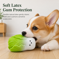 Jouet à mâcher pour chien en latex naturel écologique, mignon en forme de chou, jouet couineur pour la dentition des petits/moyens chiens, utilisation intérieure/extérieure, boîte
