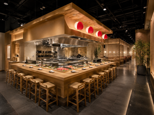Restaurante de Sushi Japonés Moderno Llave en Mano con Mobiliario de Madera de Diseño Personalizado y Barra de Cocina Abierta - Product Image 6