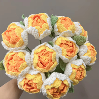 2025 bunga Crochet dekoratif bunga Crochet bunga Crochet buatan tangan cantik ornamen rajutan tangan