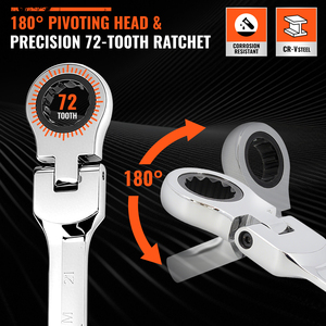 OEM Auto Repair 12-Piece DIY Metric Combine <b>Spanner</b> <b>Set</b> Flexible Head Double End CRV <b>Spanner</b> Tool <b>Set</b> - Product Image 3