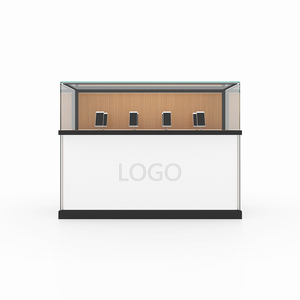 Tủ trưng bày điện thoại di động bằng gỗ kính, thiết kế đèn LED hiện đại, logo thương hiệu mới cho cửa hàng - Product Image 3
