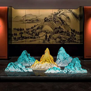 Nueva Escultura de Resina Transparente, Decoración Moderna de Estilo Roca, Pieza de Arte Hecha a Mano para Vestíbulos de Hoteles, Clubes y Propiedades Inmobiliarias - Product Image 1