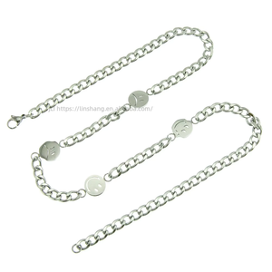 Smiley Necklace, Hipster Stainless Steel Smiley Men's and Women's Street Hip Hop Dress Pendant Tanjing - Product Image 5